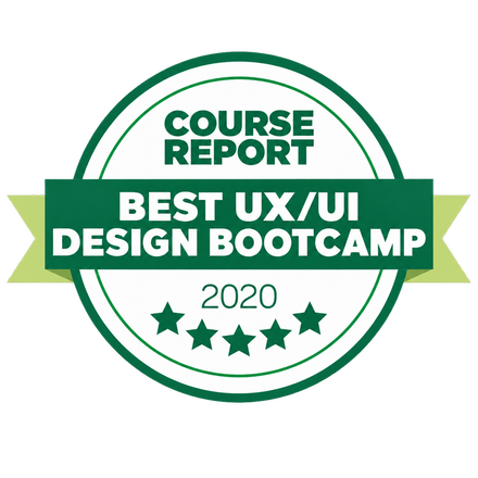 Course Report award badge — Best UX/UI Design Bootcamp, 2020