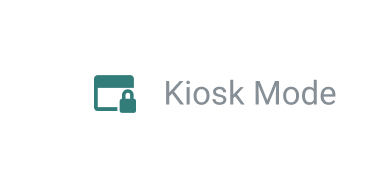 The Kiosk Mode indicator — a window icon with a padlock, labelled Kiosk Mode
